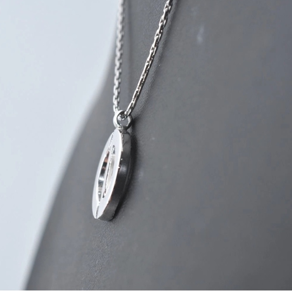 Christian Dior CD Silver Tone Pendant Necklace 14-16” - Picture 6 of 11